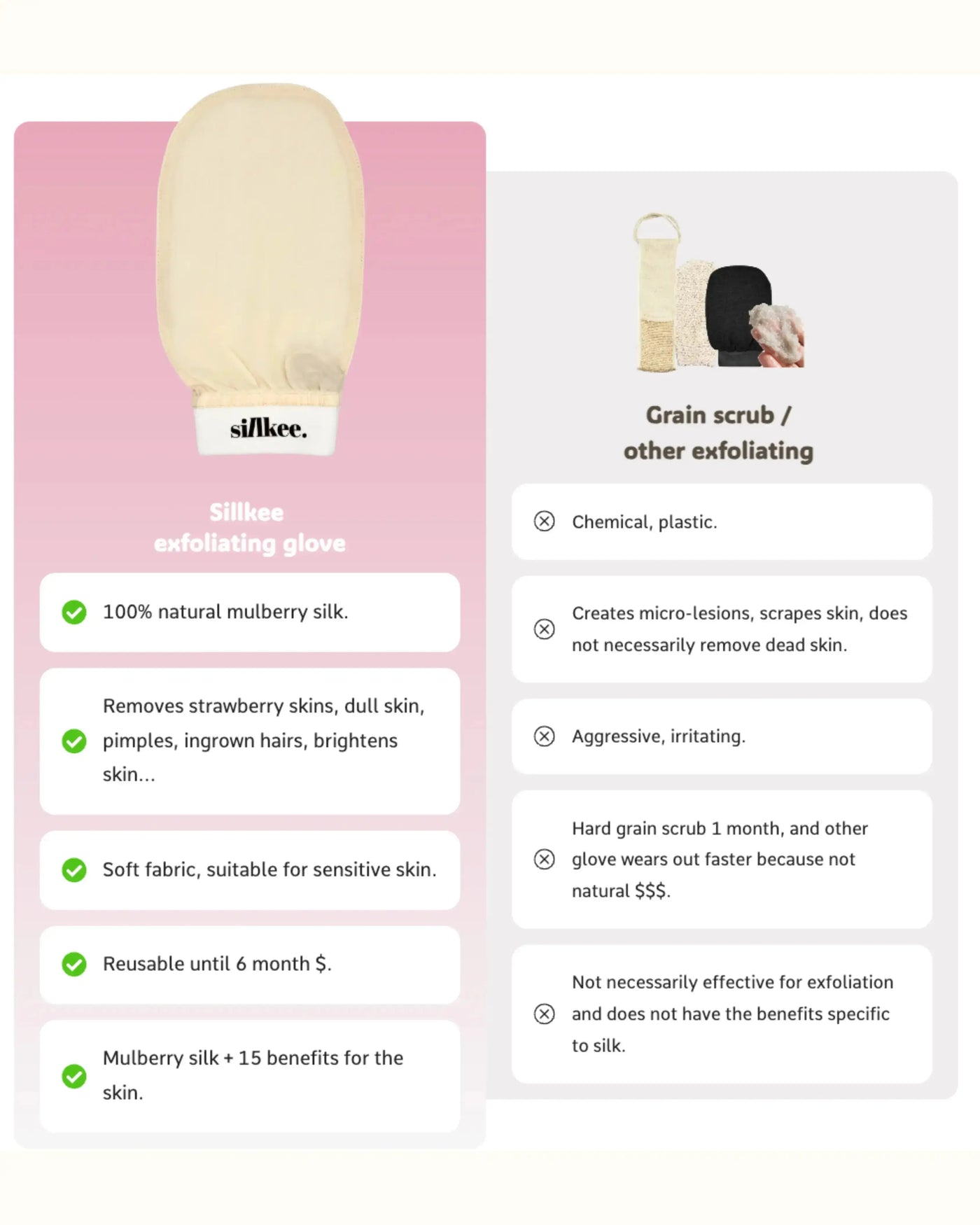 Organic exfoliating silk body glove My Store